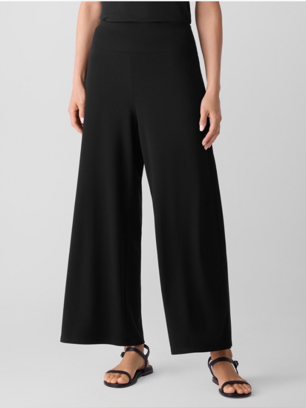 Eileen Fisher Stretch Tencel Jersey Knit Wide-Leg Ankle Pant XS comfort travel